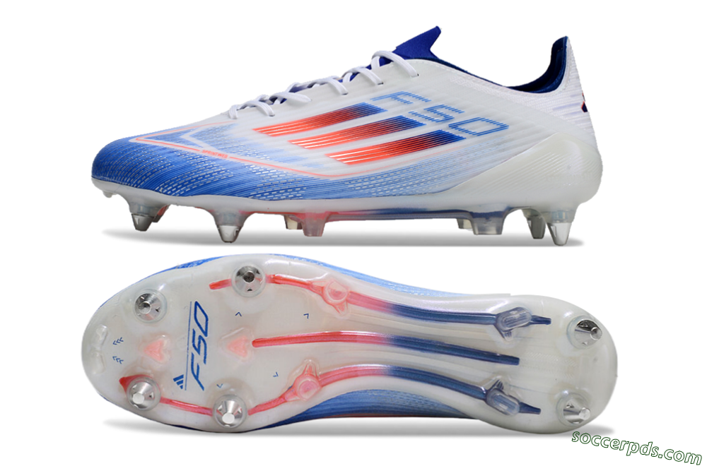 Adidas F50 Elite SG Low-Tops Football Boots - White/Blue/Red 0