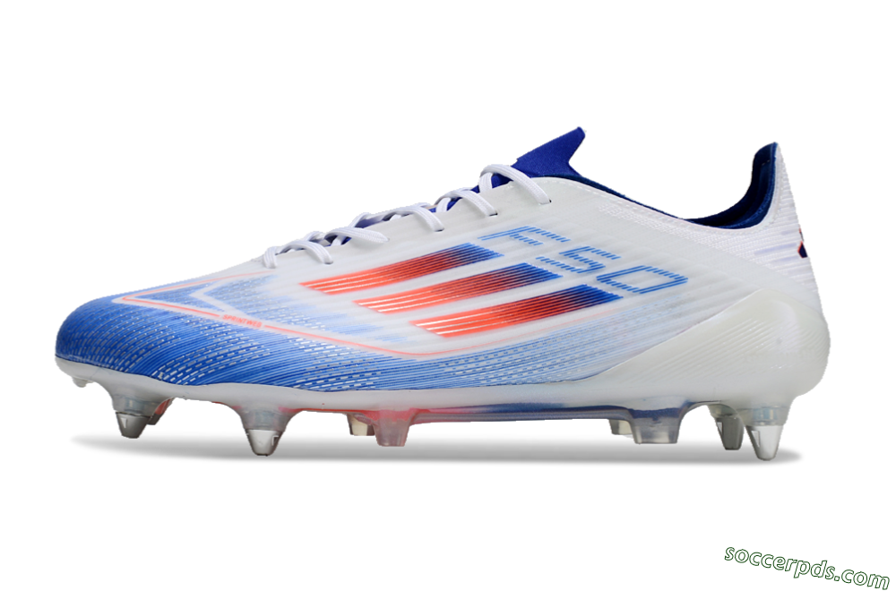 Adidas F50 Elite SG Low-Tops Football Boots - White/Blue/Red 2