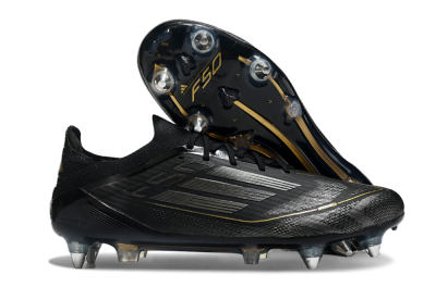Adidas F50 Elite SG Low-Tops Football Boots - Black/Silver/Gold