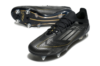 Adidas F50 Elite SG Low-Tops Football Boots - Black/Silver/Gold