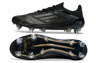 Adidas F50 Elite SG Low-Tops Football Boots - Black/Silver/Gold