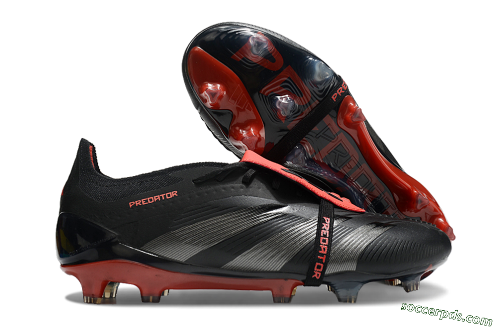 Adidas Predator Elite Tongue FG Low-Tops Football Boots - Black/Silver/Red 1