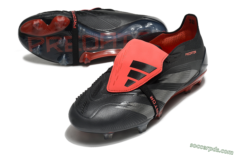 Adidas Predator Elite Tongue FG Low-Tops Football Boots - Black/Silver/Red 3