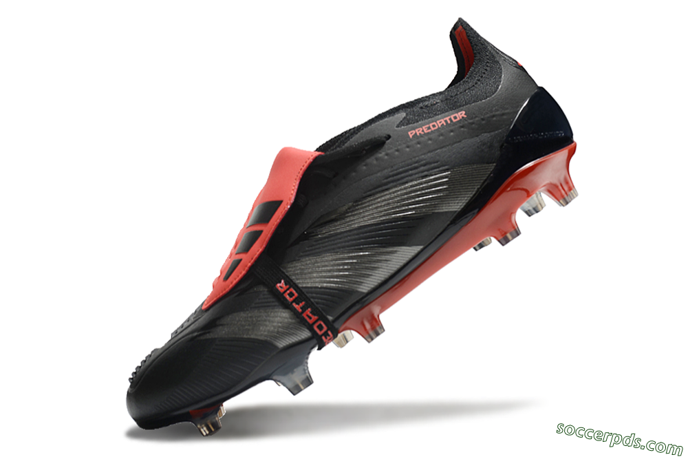 Adidas Predator Elite Tongue FG Low-Tops Football Boots - Black/Silver/Red 5