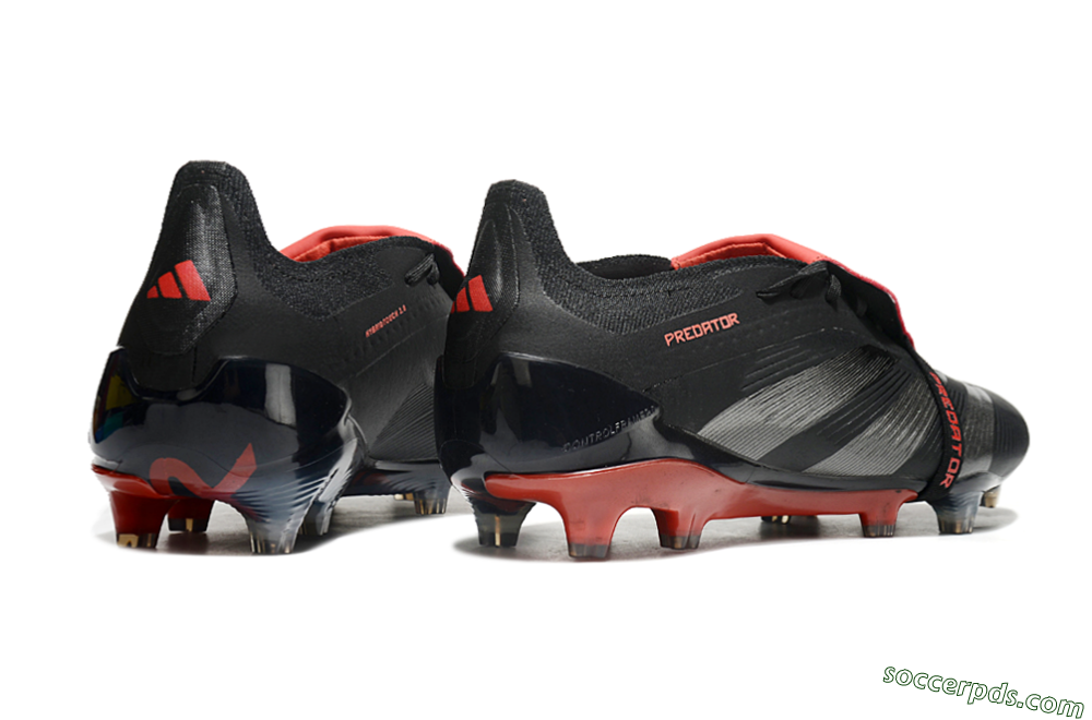 Adidas Predator Elite Tongue FG Low-Tops Football Boots - Black/Silver/Red 6