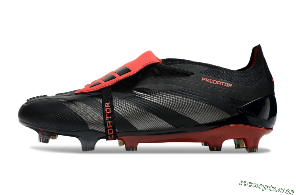 Adidas Predator Elite Tongue FG Low-Tops Football Boots - Black/Silver/Red 2