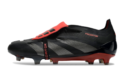 Adidas Predator Elite Tongue FG Low-Tops Football Boots - Black/Silver/Red