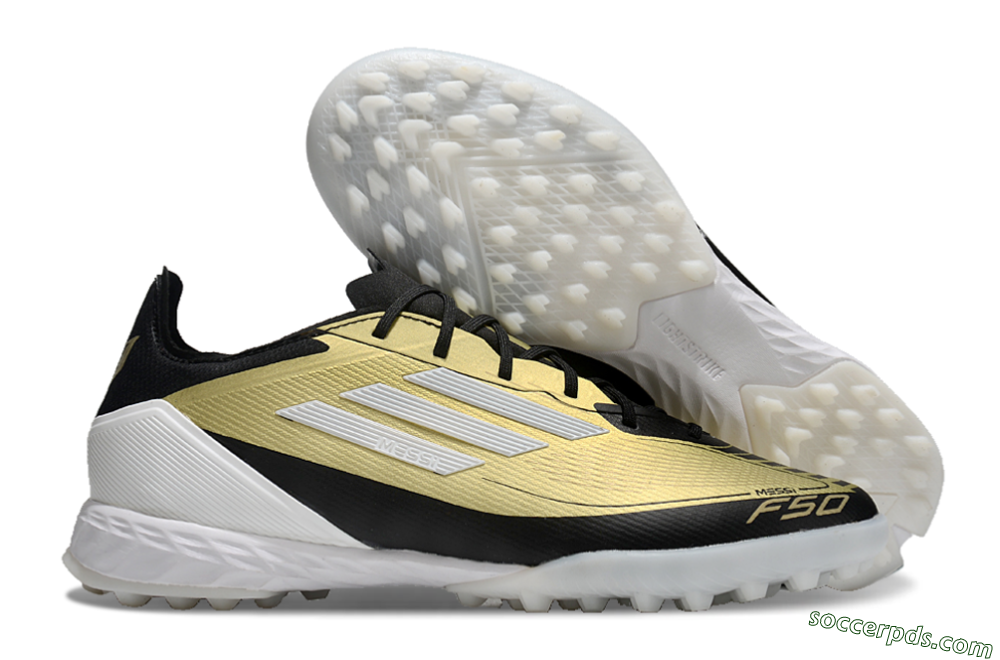 Adidas F50 Pro TF Low-Tops Football Shoes - Gold/White/Black 1