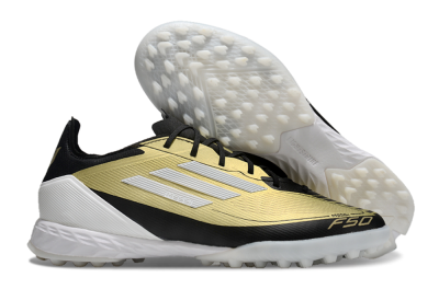 Adidas F50 Pro TF Low-Tops Football Shoes - Gold/White/Black