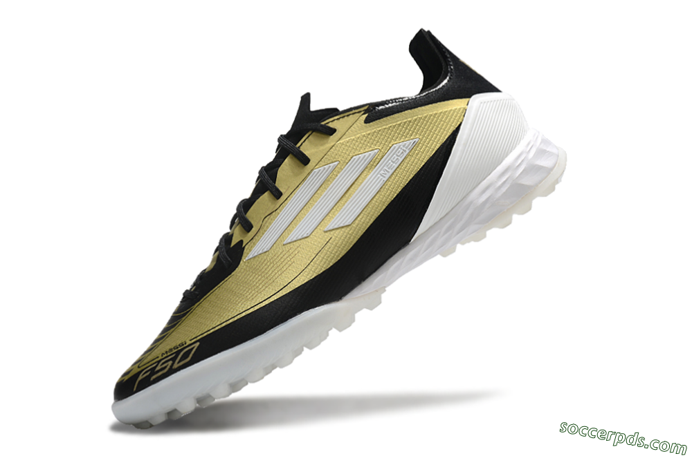 Adidas F50 Pro TF Low-Tops Football Shoes - Gold/White/Black 5