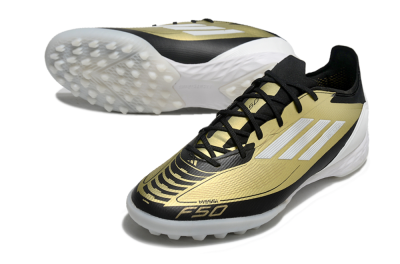 Adidas F50 Pro TF Low-Tops Football Shoes - Gold/White/Black