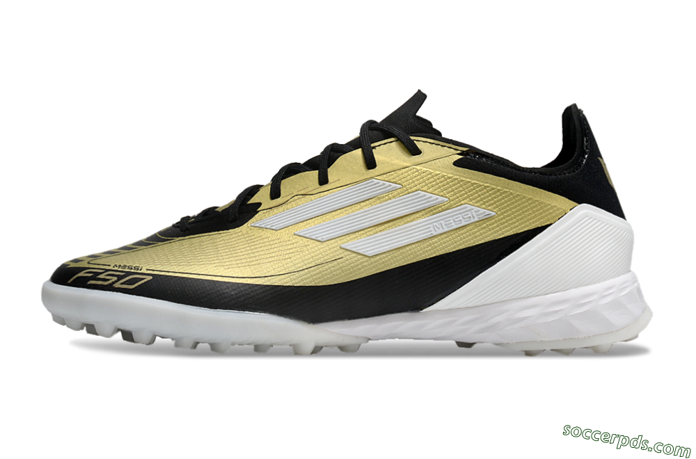 Adidas F50 Pro TF Low-Tops Football Shoes - Gold/White/Black 2