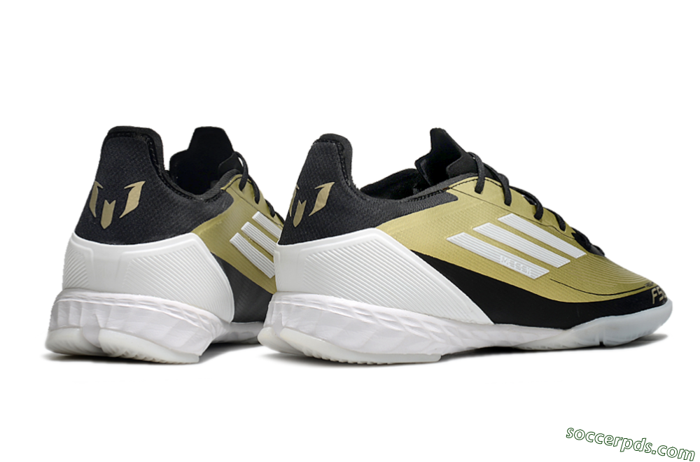 Adidas F50 Pro IC Low-Tops Football Shoes - Gold/White/Black 6
