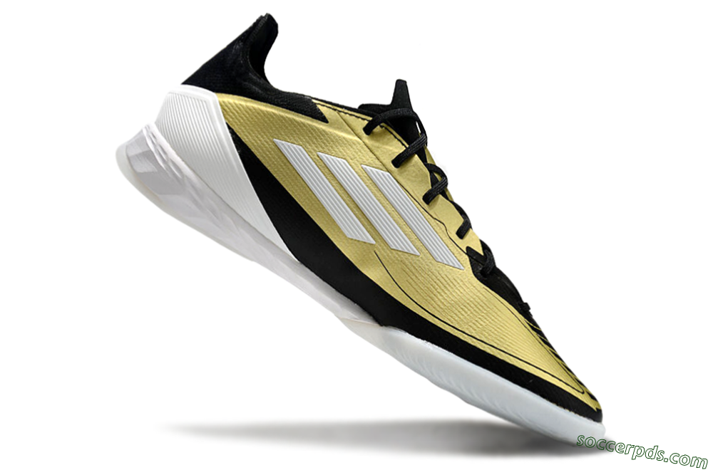 Adidas F50 Pro IC Low-Tops Football Shoes - Gold/White/Black 4