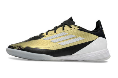 Adidas F50 Pro IC Low-Tops Football Shoes - Gold/White/Black