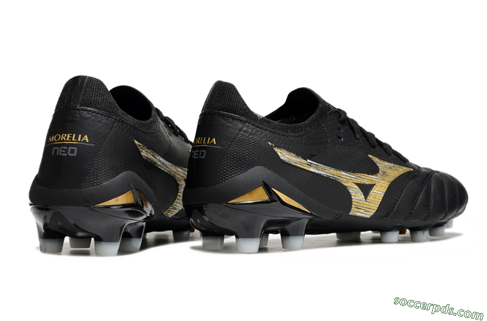 Mizuno Morelia Neo 4 FG Low-Tops Football Boots - Black/Gold/White 6