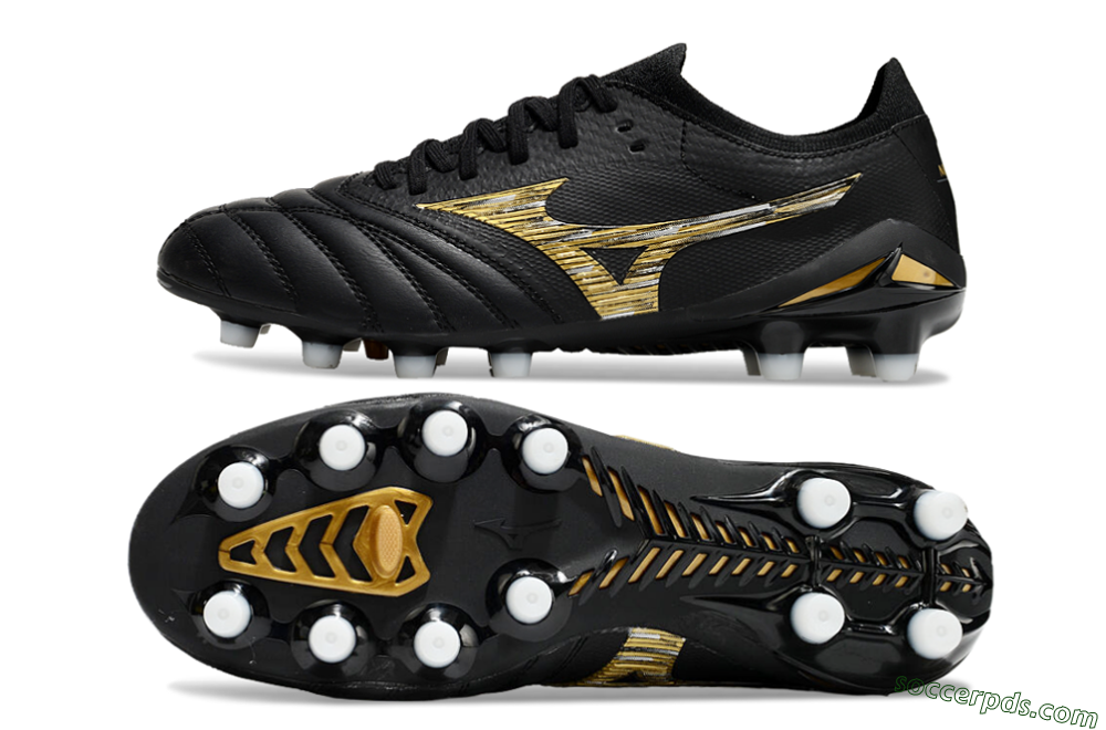 Mizuno Morelia Neo 4 FG Low-Tops Football Boots - Black/Gold/White 0
