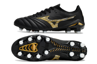 Mizuno Morelia Neo 4 FG Low-Tops Football Boots - Black/Gold/White