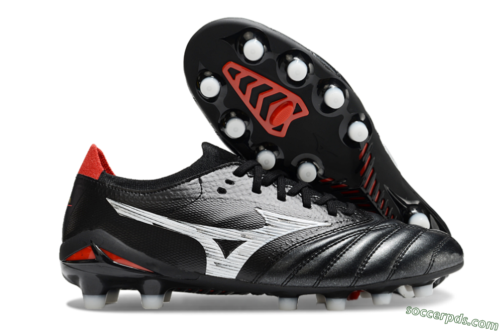 Mizuno Morelia Neo 4 FG Low-Tops Football Boots - Black/White/Red 1