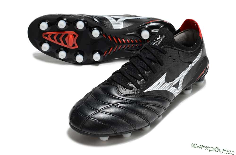 Mizuno Morelia Neo 4 FG Low-Tops Football Boots - Black/White/Red 3