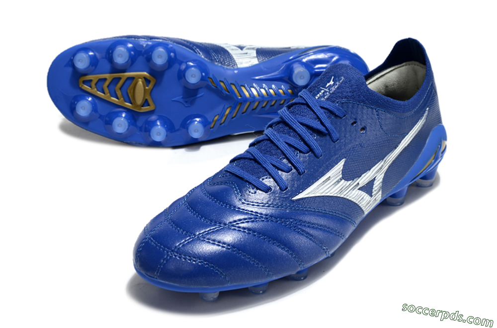 Mizuno Morelia Neo 4 FG Low-Tops Football Boots - Blue/White/Gold 3