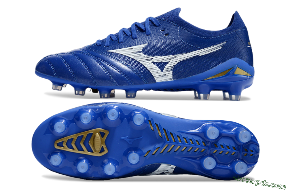 Mizuno Morelia Neo 4 FG Low-Tops Football Boots - Blue/White/Gold 0