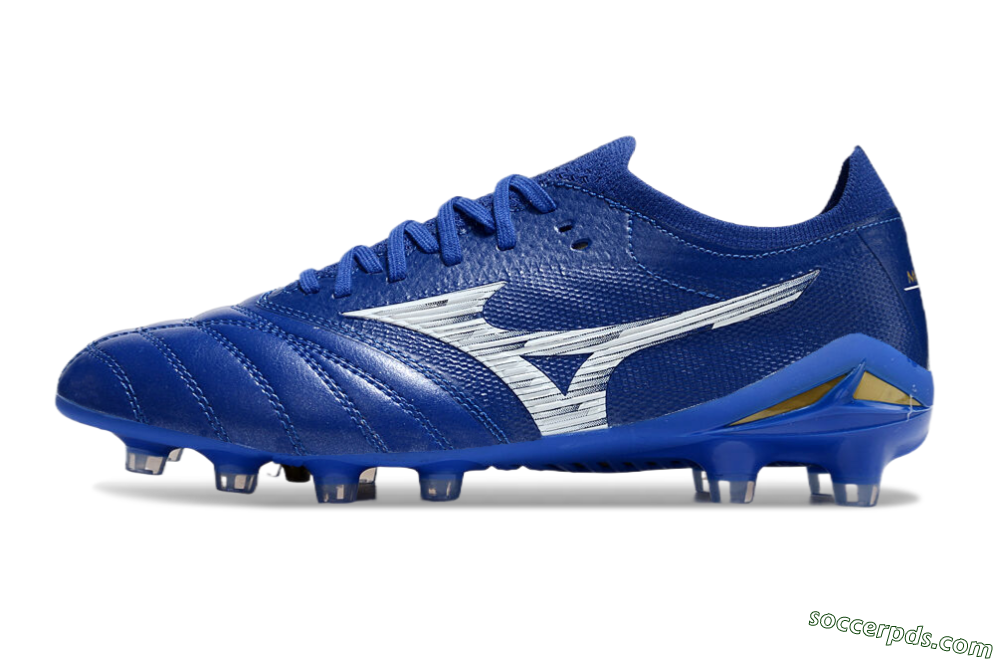 Mizuno Morelia Neo 4 FG Low-Tops Football Boots - Blue/White/Gold 2
