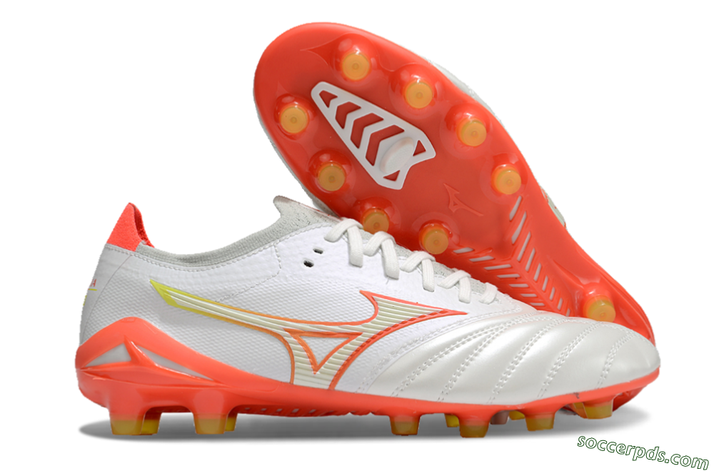 Mizuno Morelia Neo 4 FG Low-Tops Football Boots - White/Red/Yellow 1