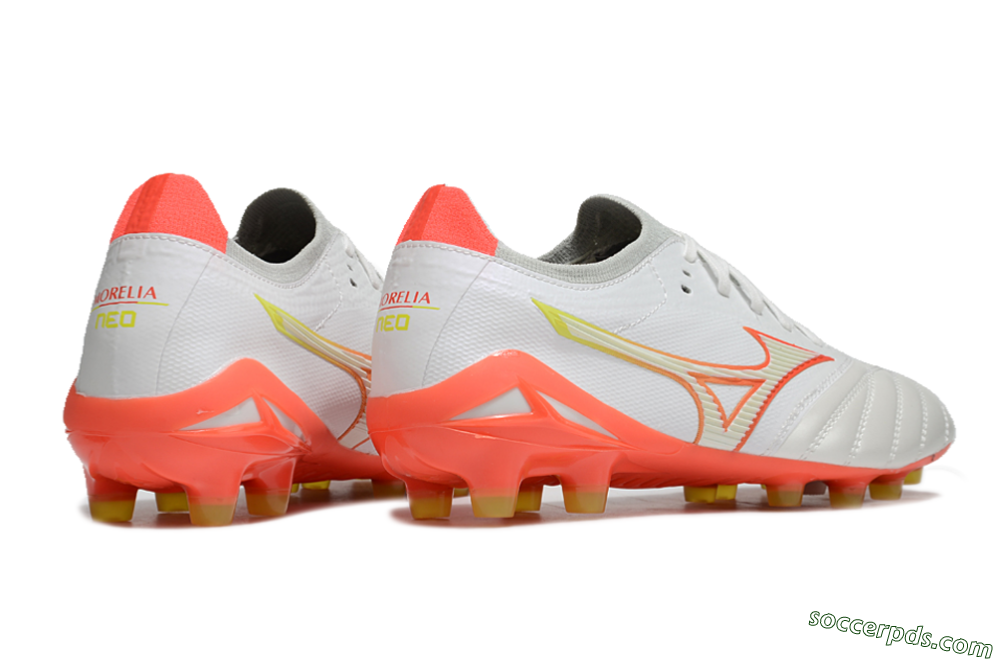 Mizuno Morelia Neo 4 FG Low-Tops Football Boots - White/Red/Yellow 6