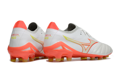 Mizuno Morelia Neo 4 FG Low-Tops Football Boots - White/Red/Yellow