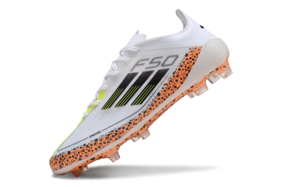 Adidas F50 Elite FG Low-Tops Football Boots - White/Black/Leopard/Yellow