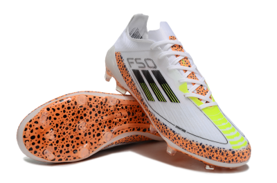 Adidas F50 Elite FG Low-Tops Football Boots - White/Black/Leopard/Yellow