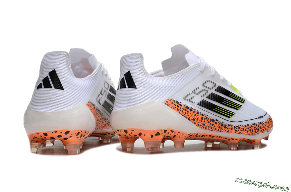 Adidas F50 Elite FG Low-Tops Football Boots - White/Black/Leopard/Yellow 6