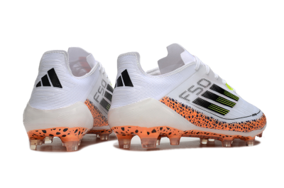 Adidas F50 Elite FG Low-Tops Football Boots - White/Black/Leopard/Yellow