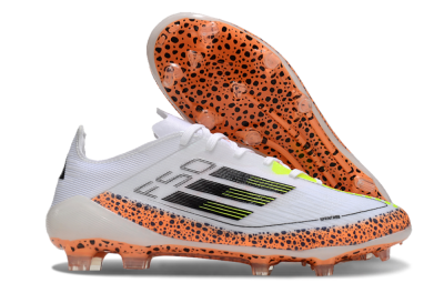 Adidas F50 Elite FG Low-Tops Football Boots - White/Black/Leopard/Yellow