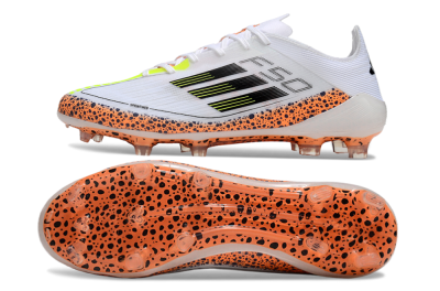 Adidas F50 Elite FG Low-Tops Football Boots - White/Black/Leopard/Yellow