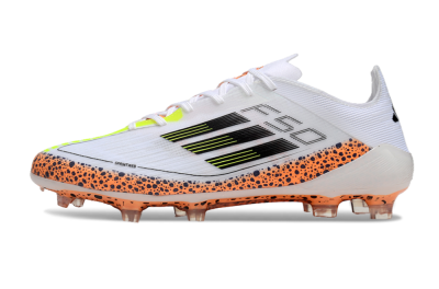 Adidas F50 Elite FG Low-Tops Football Boots - White/Black/Leopard/Yellow