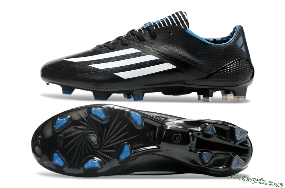 Adidas F50 Adizero Elite FG Low-Tops Football Boots - Black/White/Blue 0