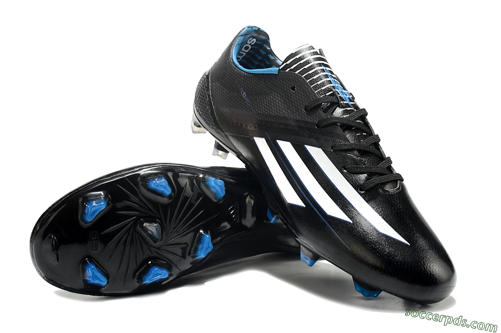 Adidas F50 Adizero Elite FG Low-Tops Football Boots - Black/White/Blue 3