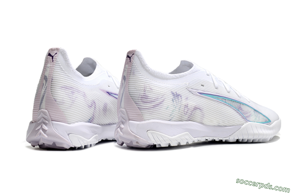 Puma Ultra Ultimate TF Low-Tops Football Shoes - White/Purple/Blue 6