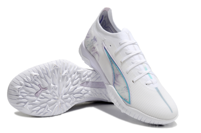 Puma Ultra Ultimate TF Low-Tops Football Shoes - White/Purple/Blue