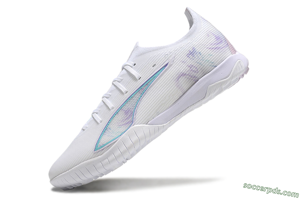 Puma Ultra Ultimate TF Low-Tops Football Shoes - White/Purple/Blue 5