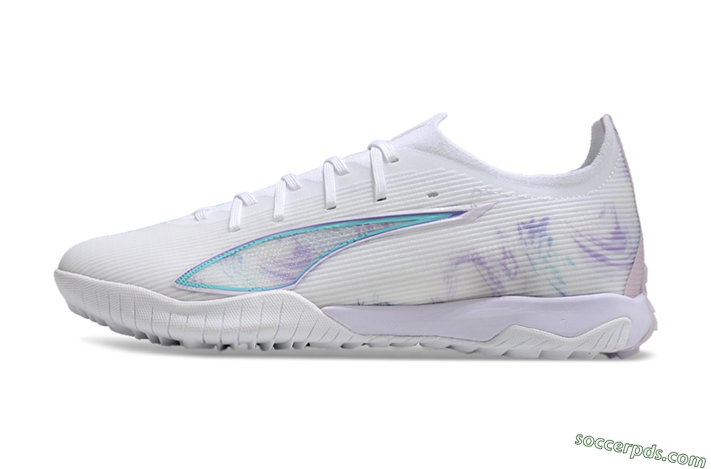 Puma Ultra Ultimate TF Low-Tops Football Shoes - White/Purple/Blue 2