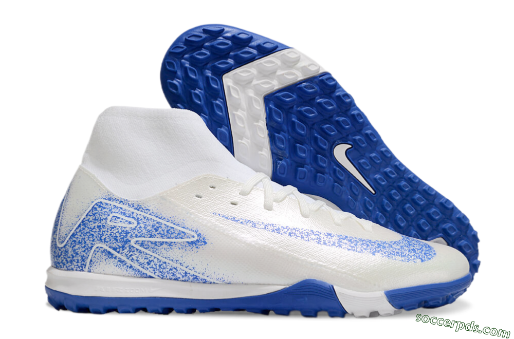 Nike Air Zoom Mercurial Superfly 10 Elite TF High-Tops Football Shoes - Beige/White/Blue 1