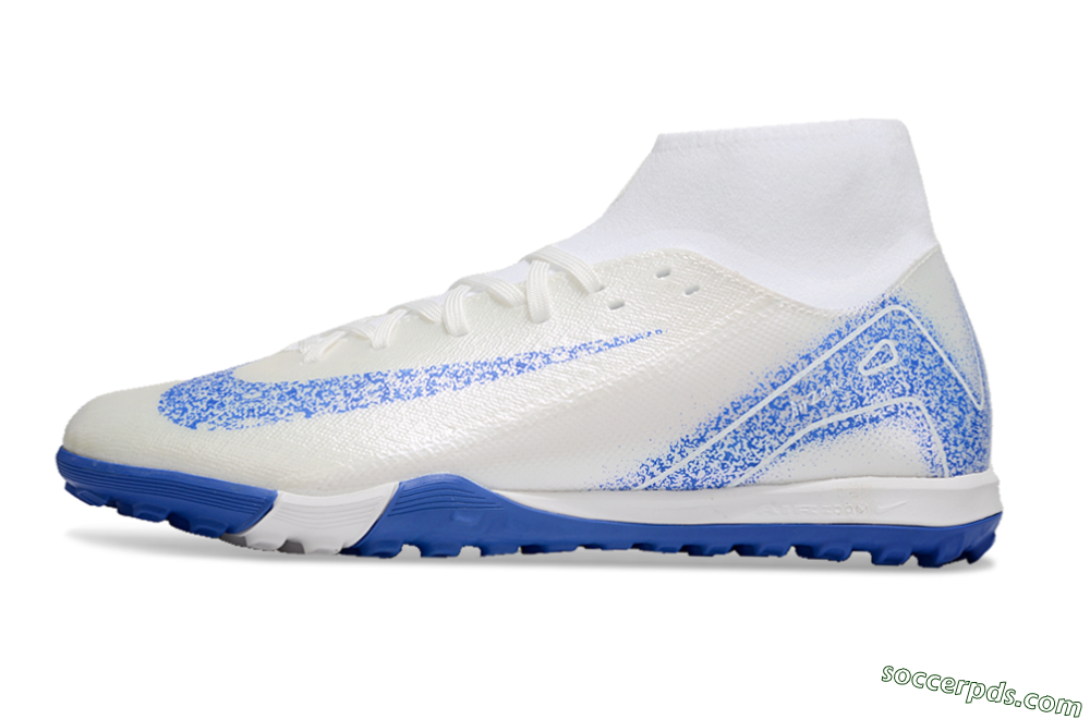 Nike Air Zoom Mercurial Superfly 10 Elite TF High-Tops Football Shoes - Beige/White/Blue 2