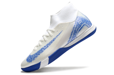 Nike Air Zoom Mercurial Superfly 10 Elite IC High-Tops Football Shoes - Beige/White/Blue