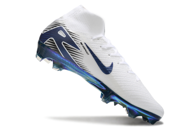 Nike Air Zoom Mercurial Superfly 10 Elite FG High-Tops Football Boots - White/Blue/Gold