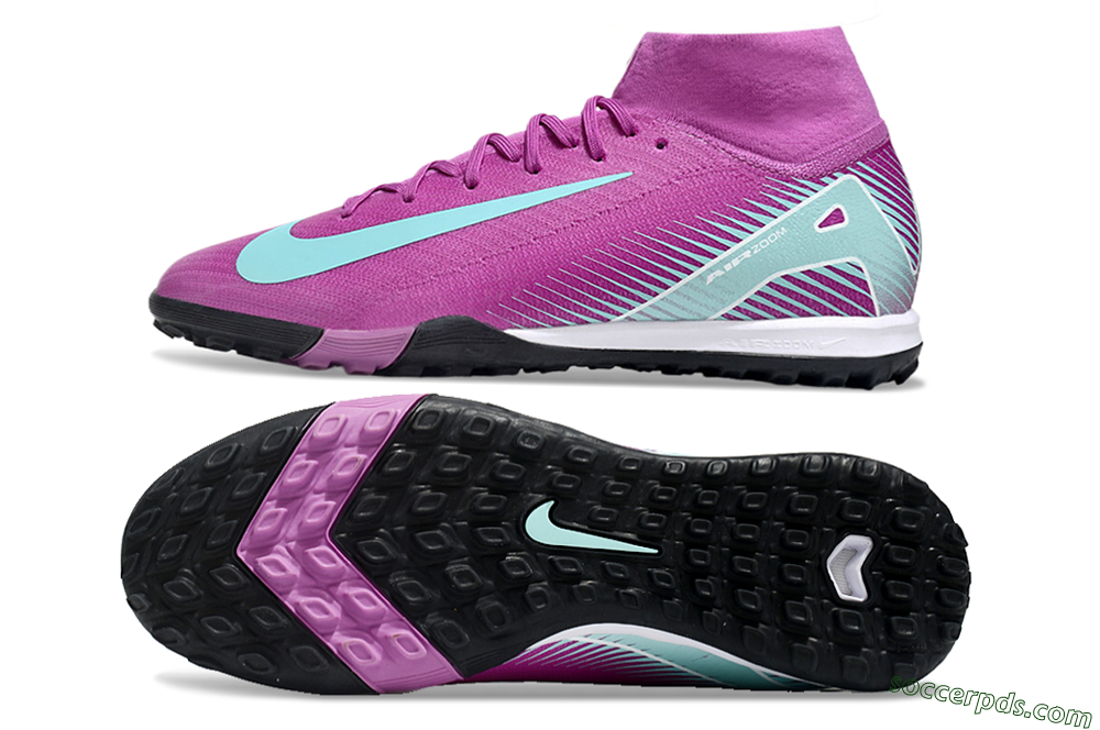 Nike Air Zoom Mercurial Superfly 10 Elite TF High-Tops Football Shoes - Red/Jade/White 0