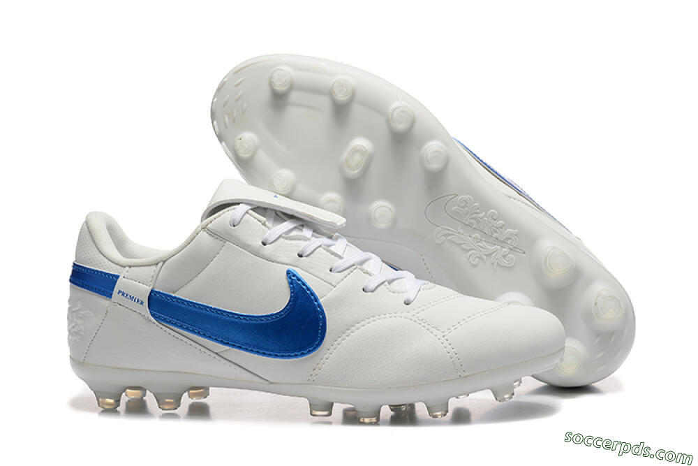 Nike The Premier 3 FG Low-Tops Football Boots - Beige/Blue/White 1
