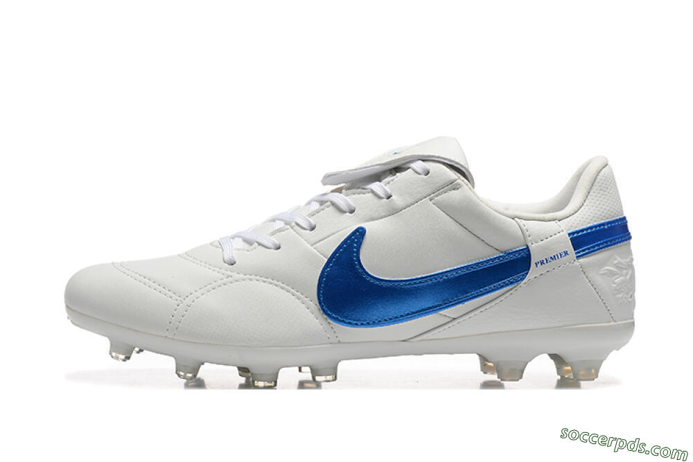 Nike The Premier 3 FG Low-Tops Football Boots - Beige/Blue/White 2